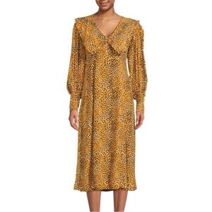 Ganni Animal Print Midi Dress